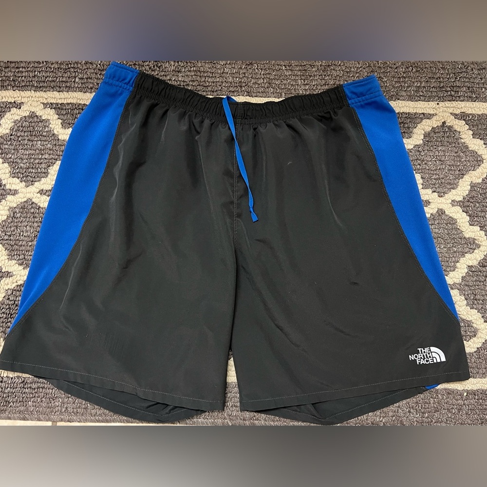 North Face Men's Shorts 7” Brief Lined Gray/Blue Drawstring Athletic Size M